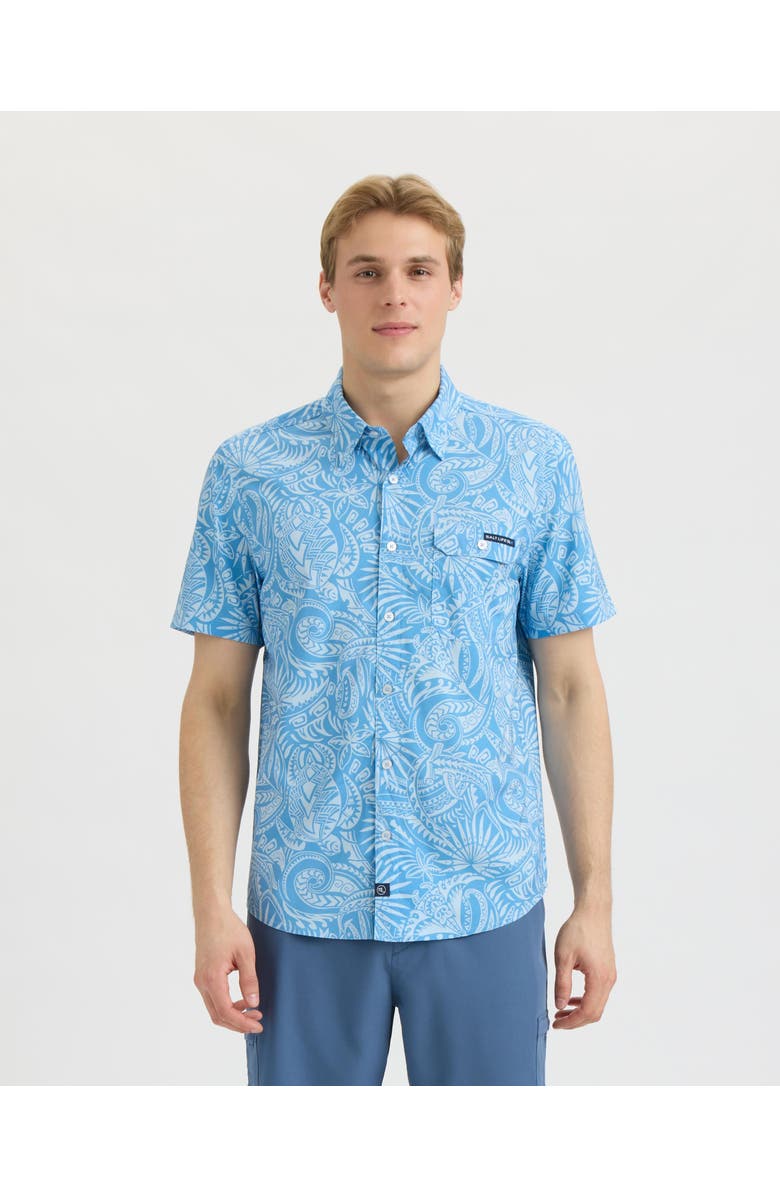 Salt Life Performance Woven Shirt, Main, color, Azure Blue