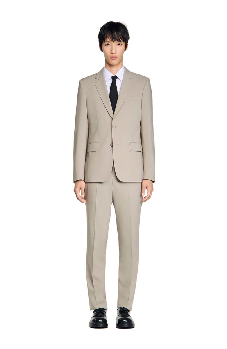 SANDRO Wool suit jacket, Alternate, color, Aluminum