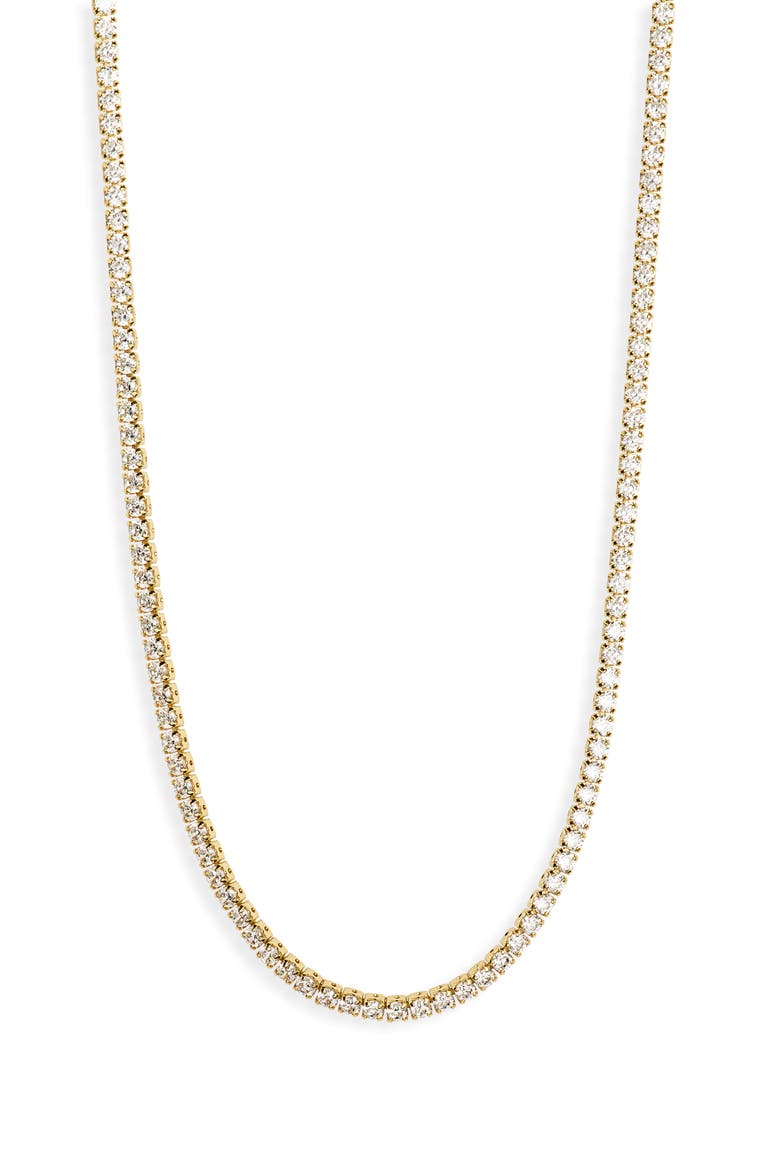 Cubic Zirconia Tennis Choker Necklace, Main, color, GOLD