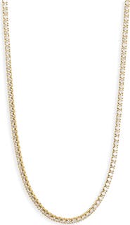 Argento Vivo Sterling Silver Cubic Zirconia Tennis Choker Necklace