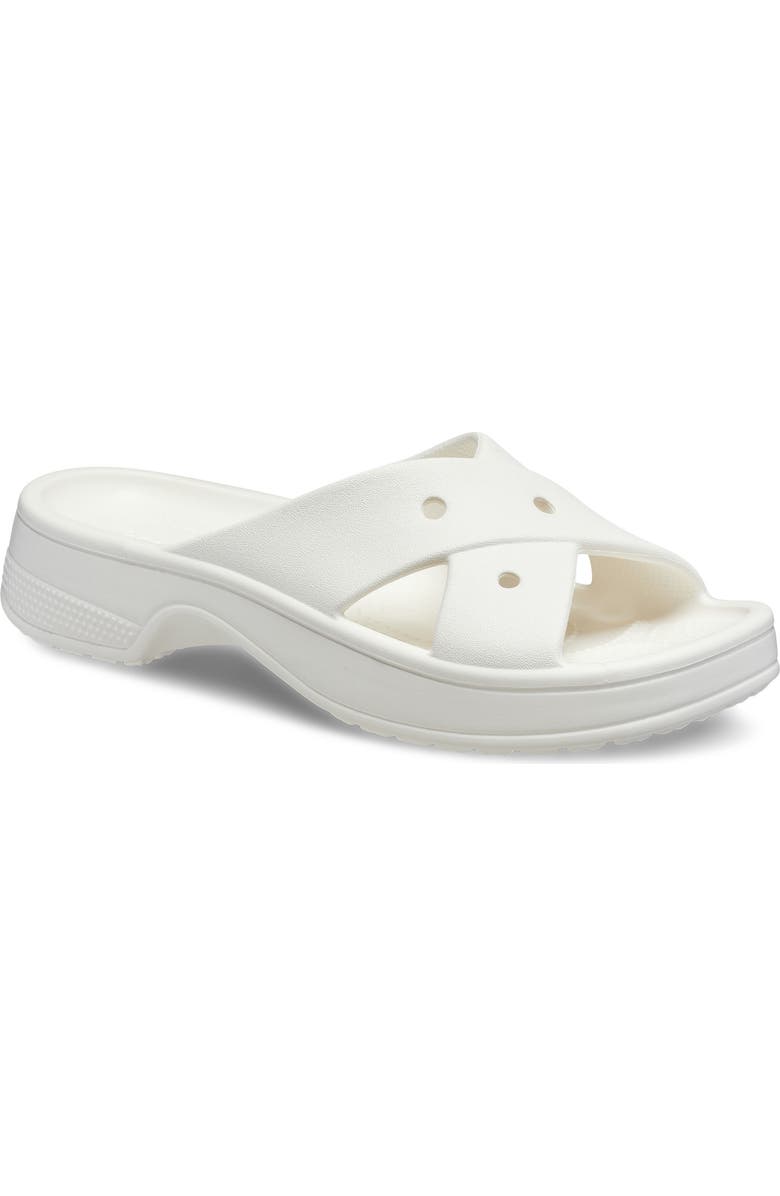 CROCS Cross Strap Slide Sandal, Main, color, Chalk