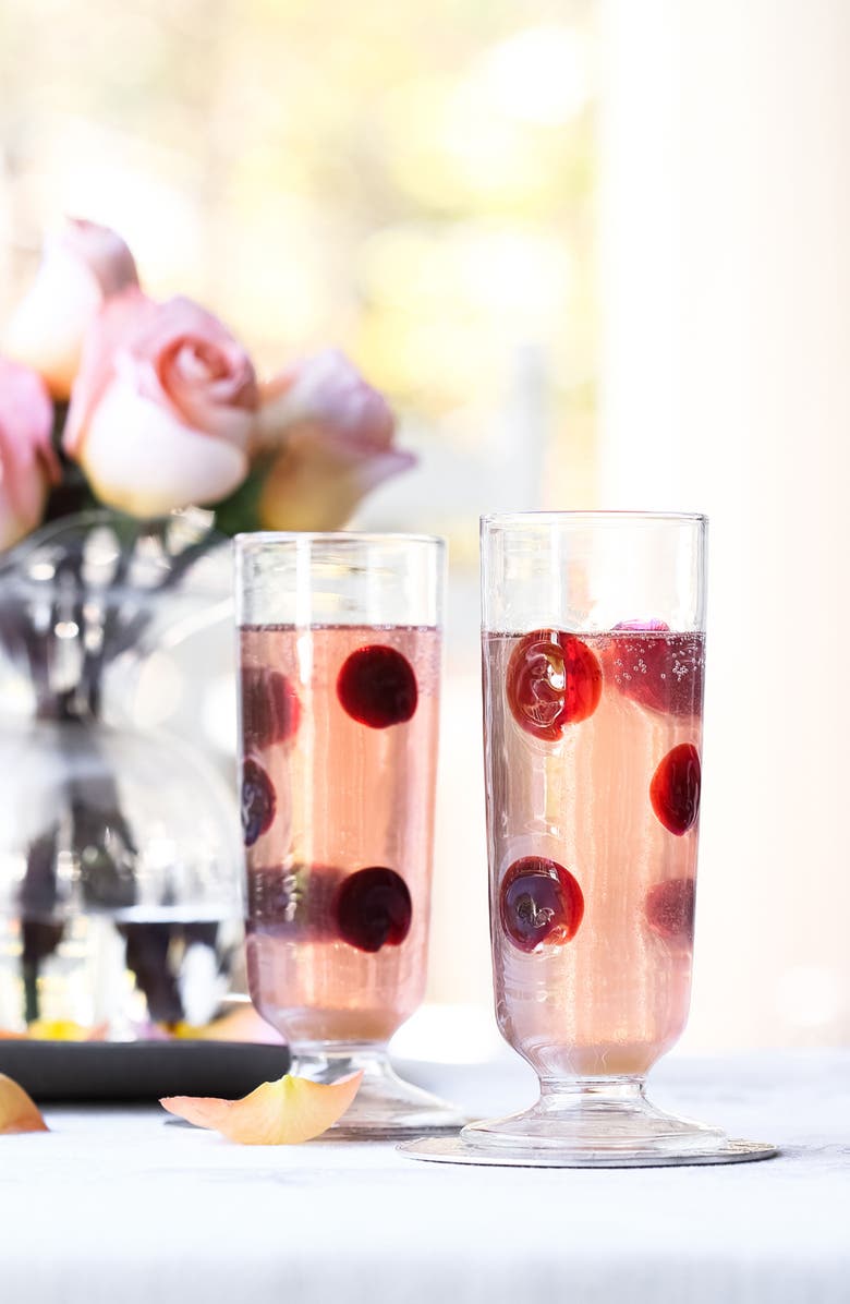 VIETRI Drop Champagne Glass, Alternate, color, Red