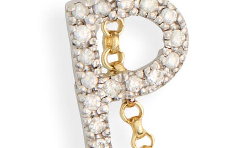 Meshmerise Bezel Diamond Initial Chain Necklace In Gold