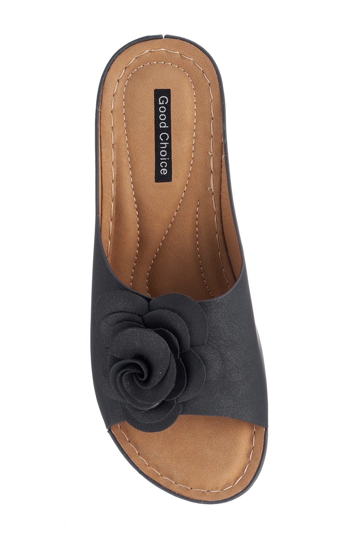 GOOD CHOICE NEW YORK Tokyo Floral Wedge Sandal, Alternate, color, Black