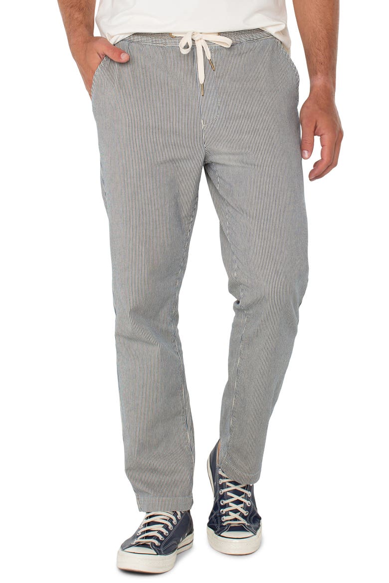 Stripe Stretch Cotton Joggers, Main, color, ECRU/ NAVY