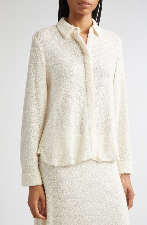 Partow Edie Textured Button-up Shirt In White