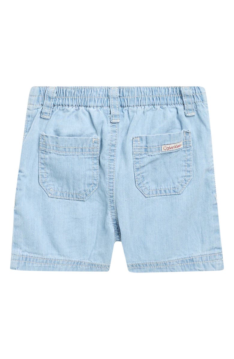 Calvin Klein Stripe Short Sleeve Button-Up Shirt & Shorts Set, Alternate, color, White/ Blue Multi