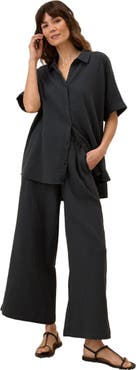Pact Organic Cotton Coastal Double Gauze Oversized Shirt