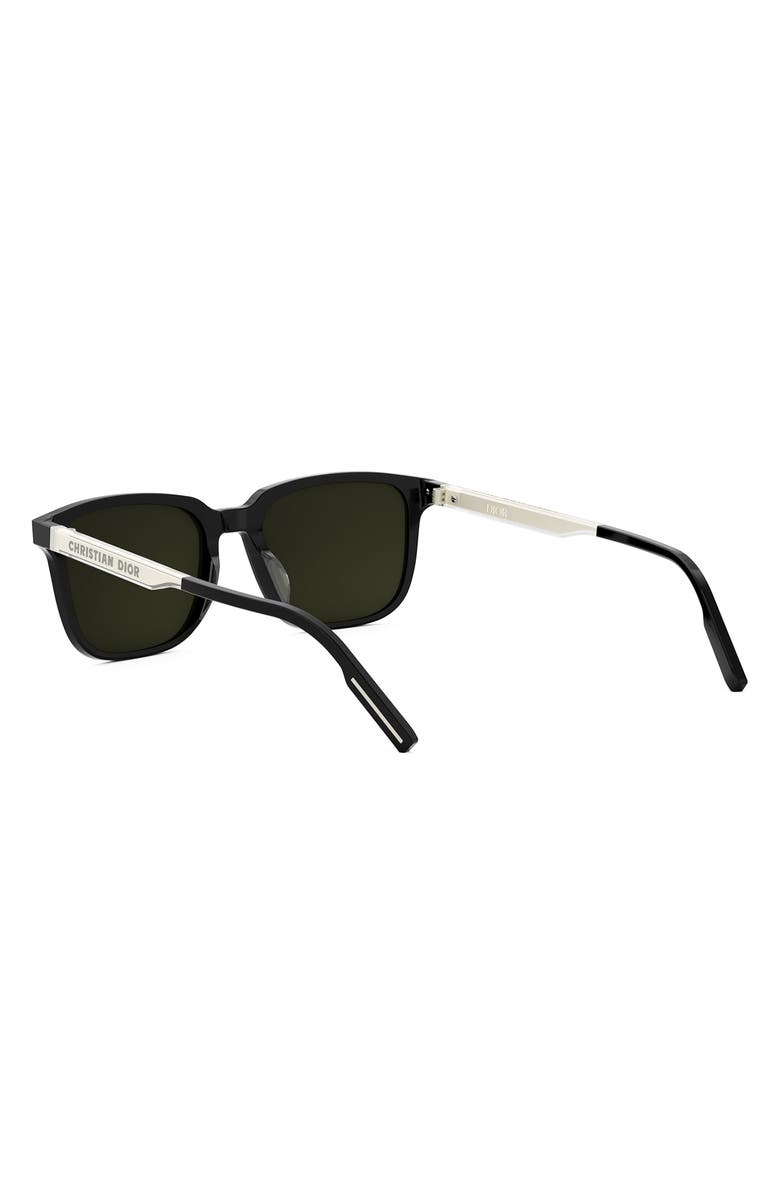 DIOR 'DiorTag SU 56mm Square Sunglasses, Alternate, color, Black/ Other / Green