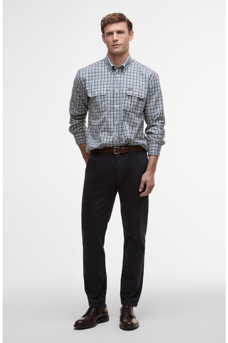 Panwell Thermo Weave Plaid Button Down Shirt, Alternate, color, NAVY