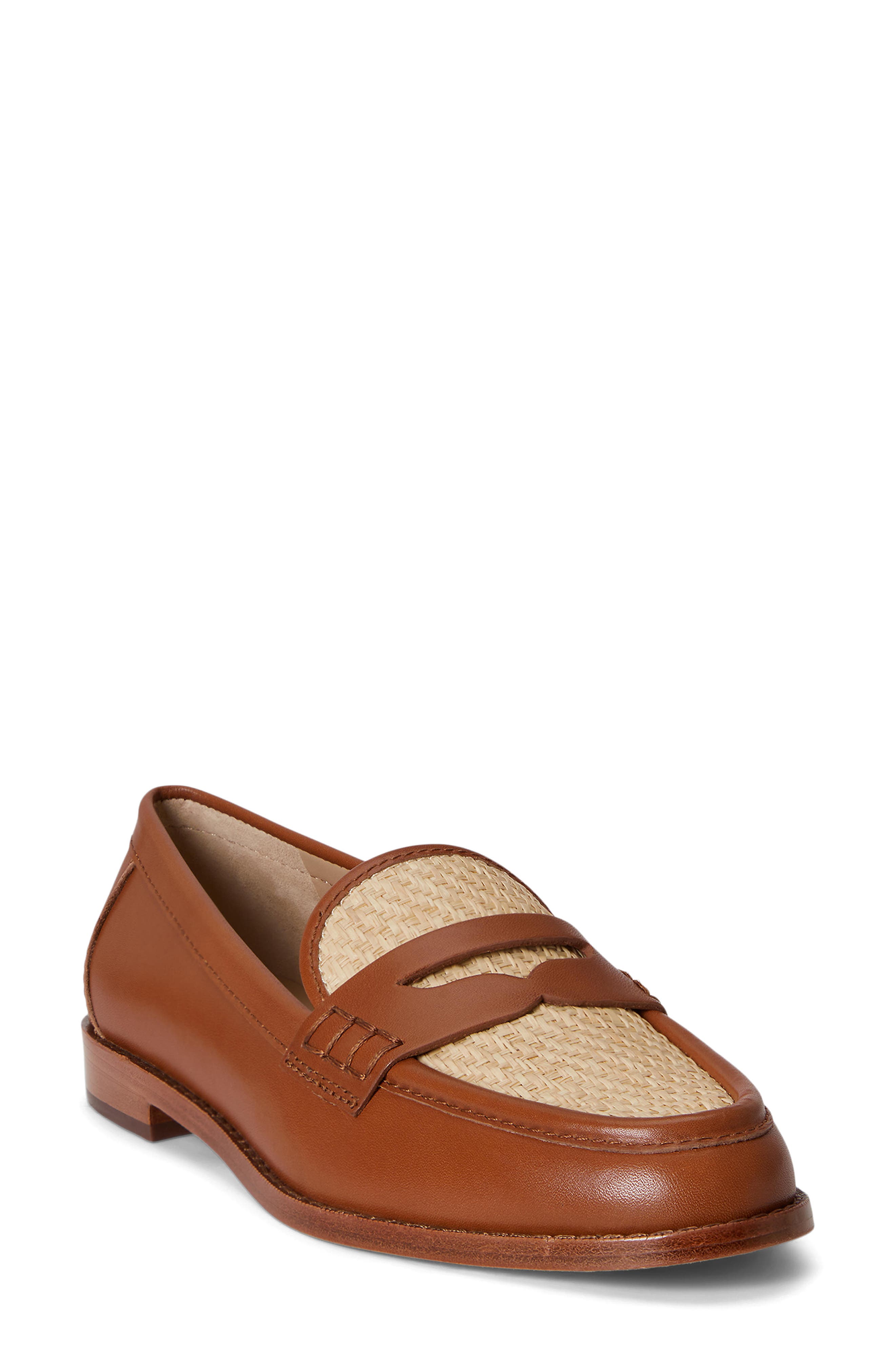 Ralph Lauren Wynnie Penny Loafer, Main, color, Lauren Tan/ Natural
