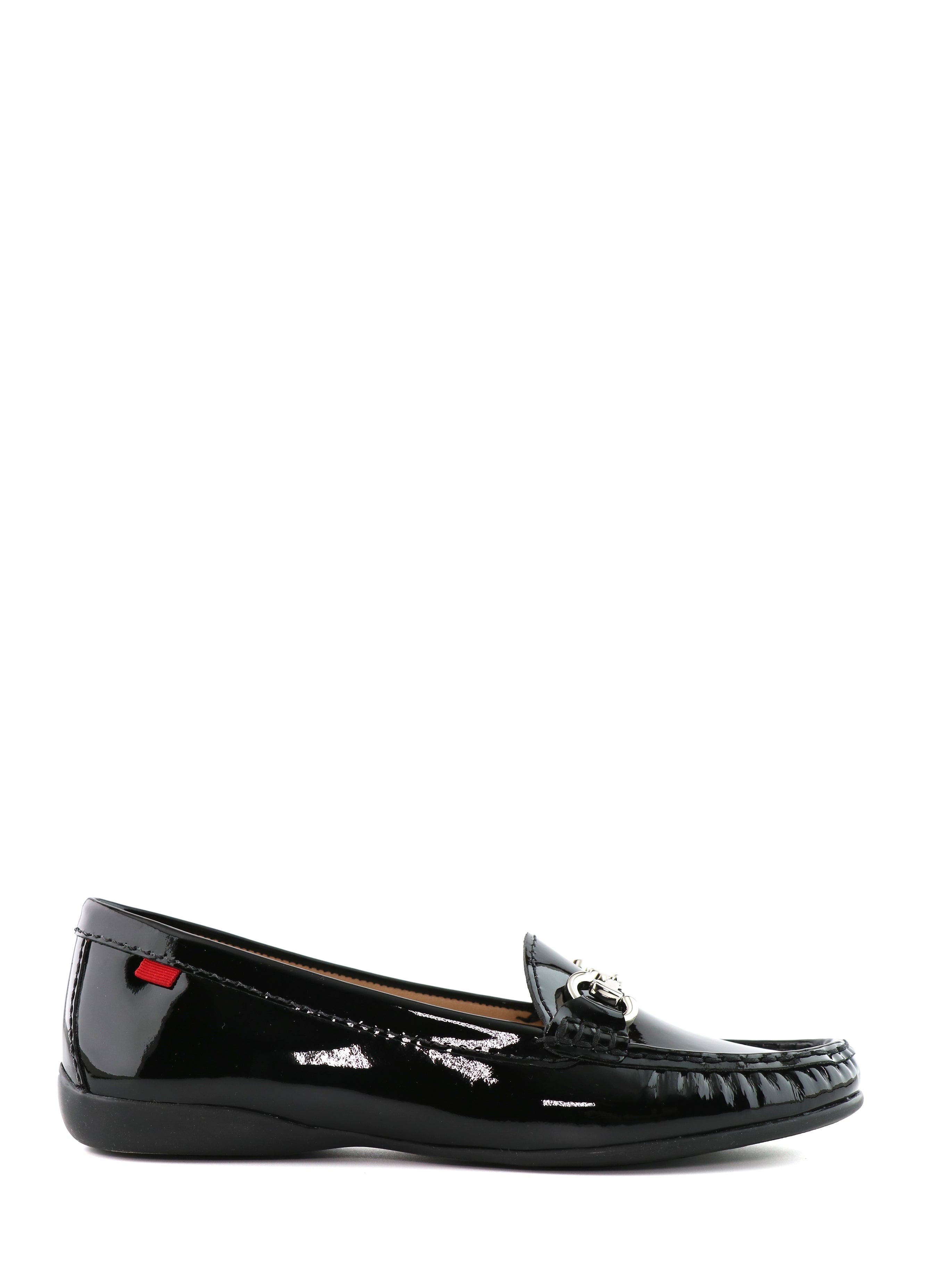 Carter Road Slip On Leather Buckle Loafer, Alternate, color, Black Soft Patent Leather