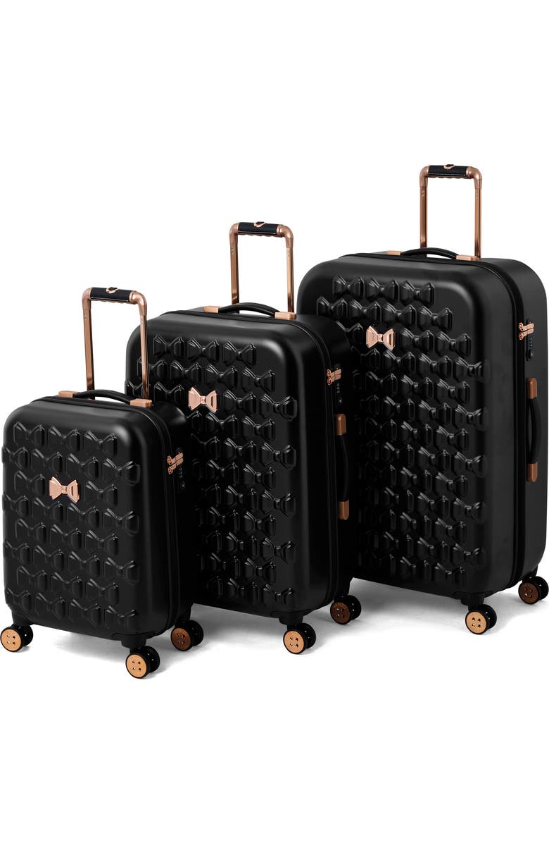 Ted Baker London Medium Beau Bow Embossed Four-Wheel 27-Inch Trolley Suitcase, Alternate, color,