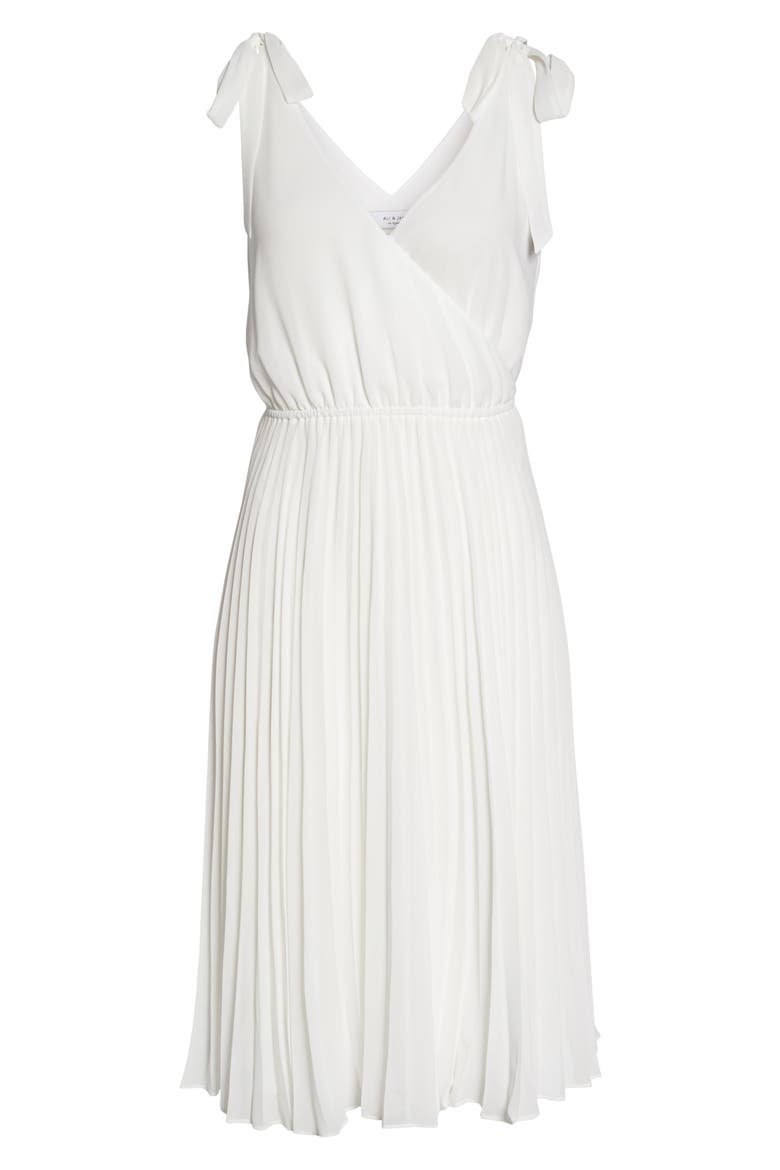 The Left Bank Pleat Dress, Alternate, color, WHITE