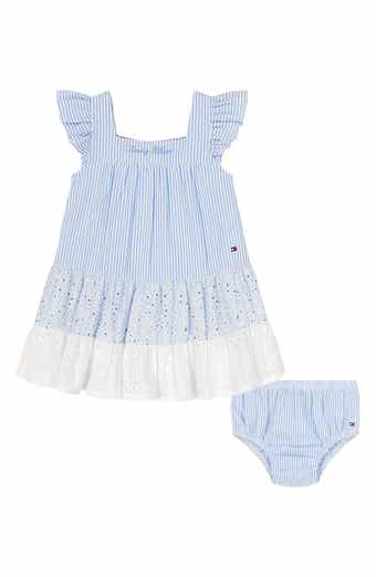 Tommy Hilfiger Seersucker Tiered Dress & Bloomers Set