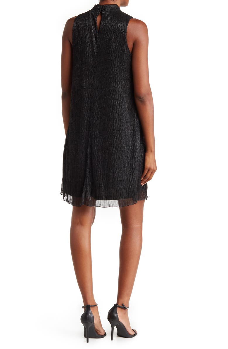 Marina Metallic Mock Neck Shift Dress, Alternate, color, 
