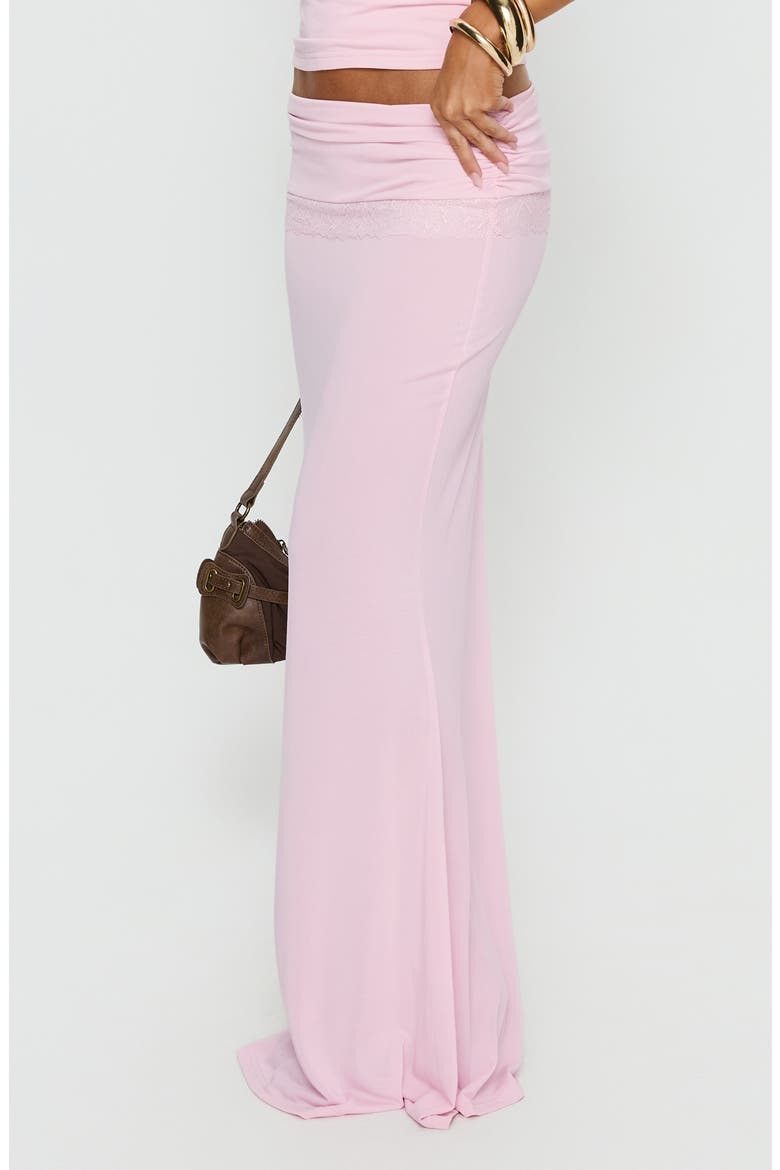 Zespri Lace Trim Jersey Maxi Skirt, Alternate, color, PINK