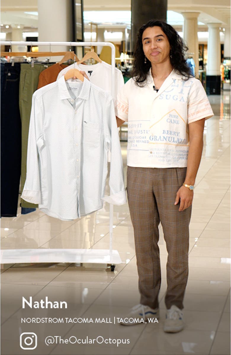 Men's Sarasota Stretch Ventura IslandZone<sup>®</sup> Stripe Stretch Button-Up Shirt, sales video thumbnail
