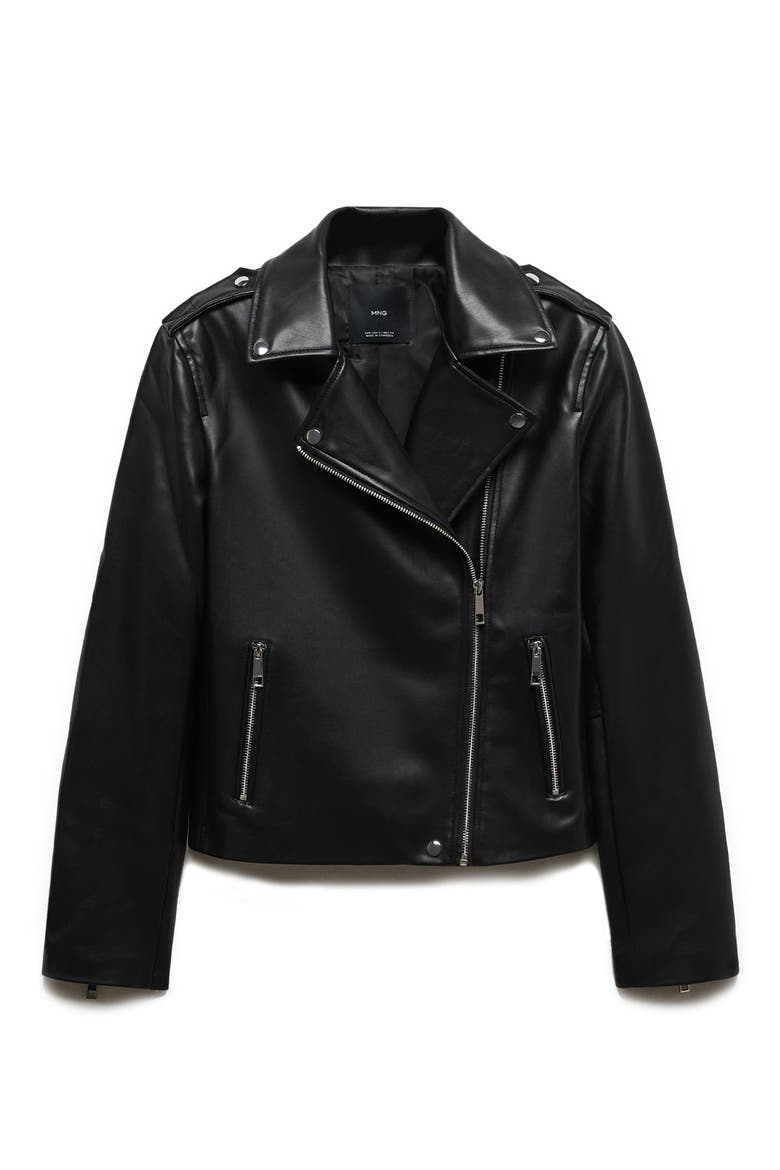 Liz Faux Leather Moto Jacket, Alternate, color, BLACK