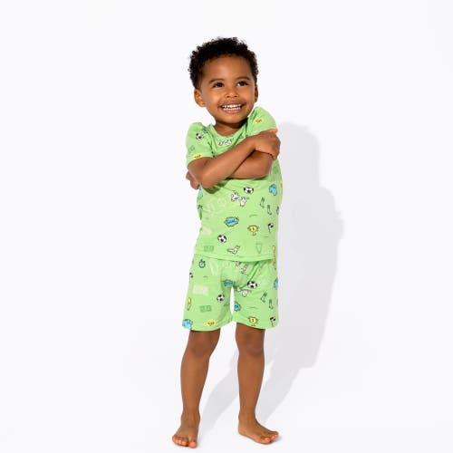 Bellabu Bear Soccer Kids 2-piece Short Sleeve & Shorts Pajama Set In Soccer