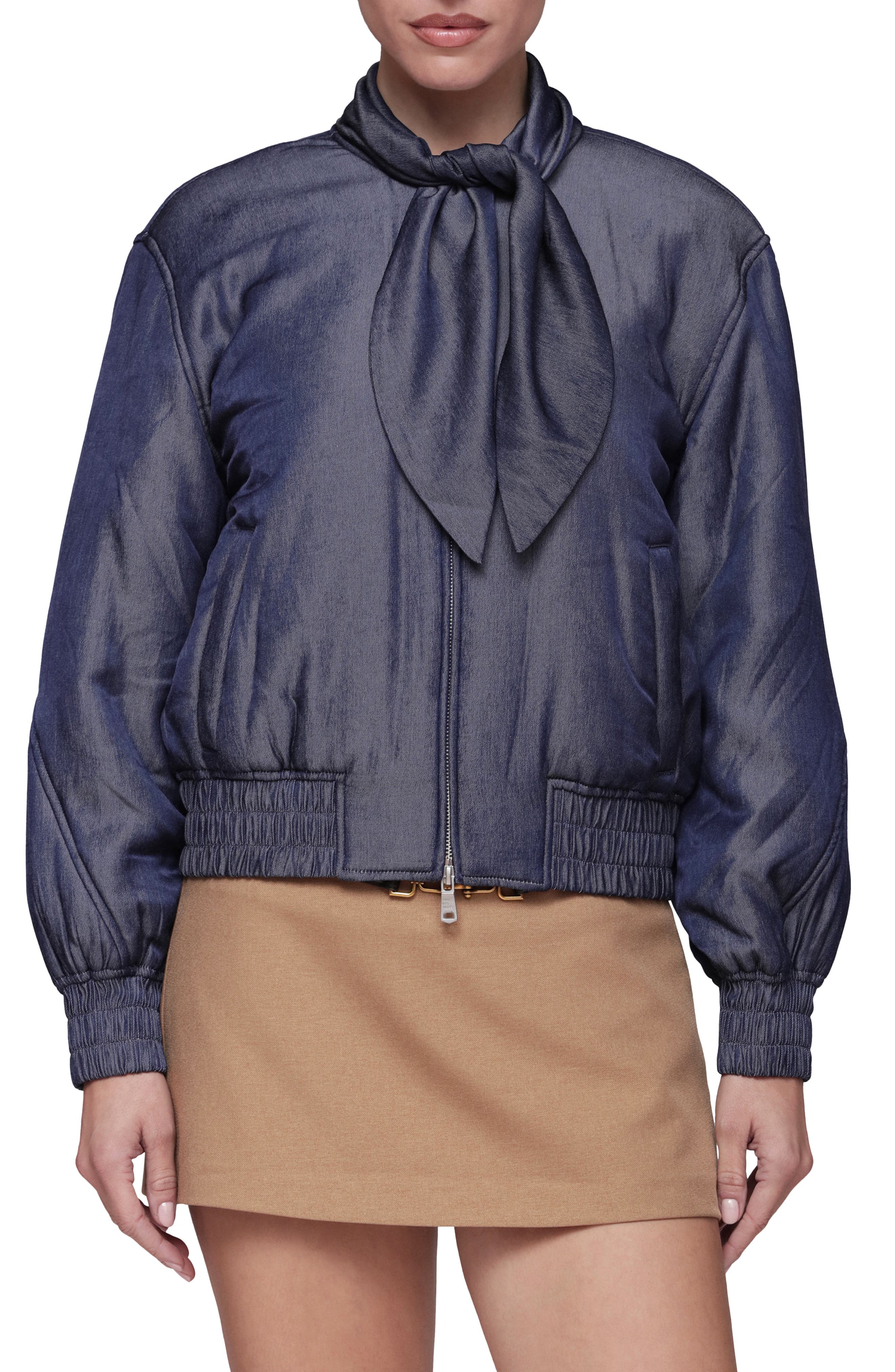 Tie Neck Bomber Jacket