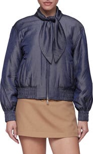 Avec Les Filles Tie Neck Bomber Jacket