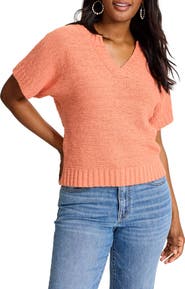 Tommy Bahama Harbor Pebble Short Sleeve Cotton Blend Sweater