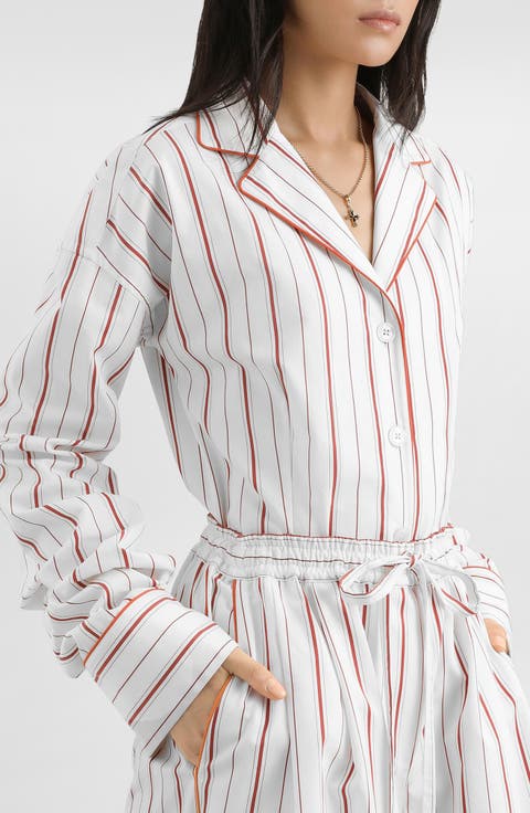 Stripe Cotton & Silk Poplin Shirt