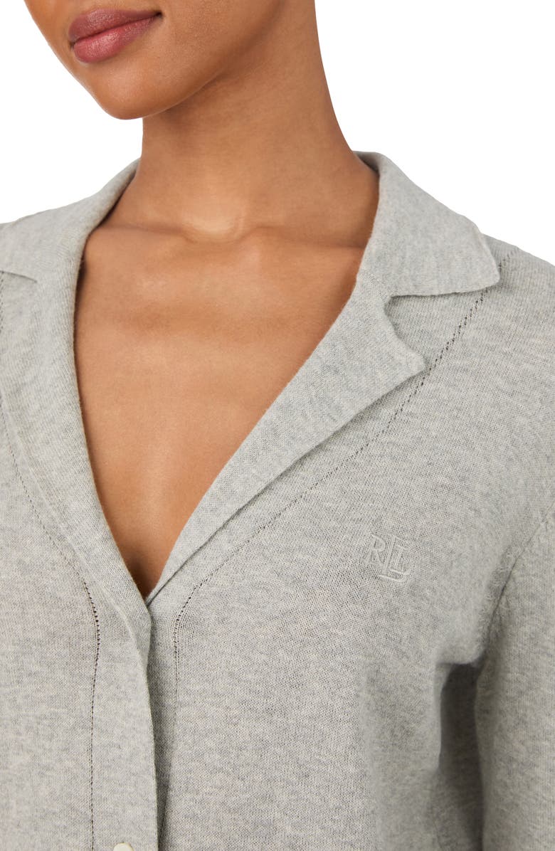 Lauren Ralph Lauren Cotton & Cashmere Pajamas, Alternate, color, Grey Heather