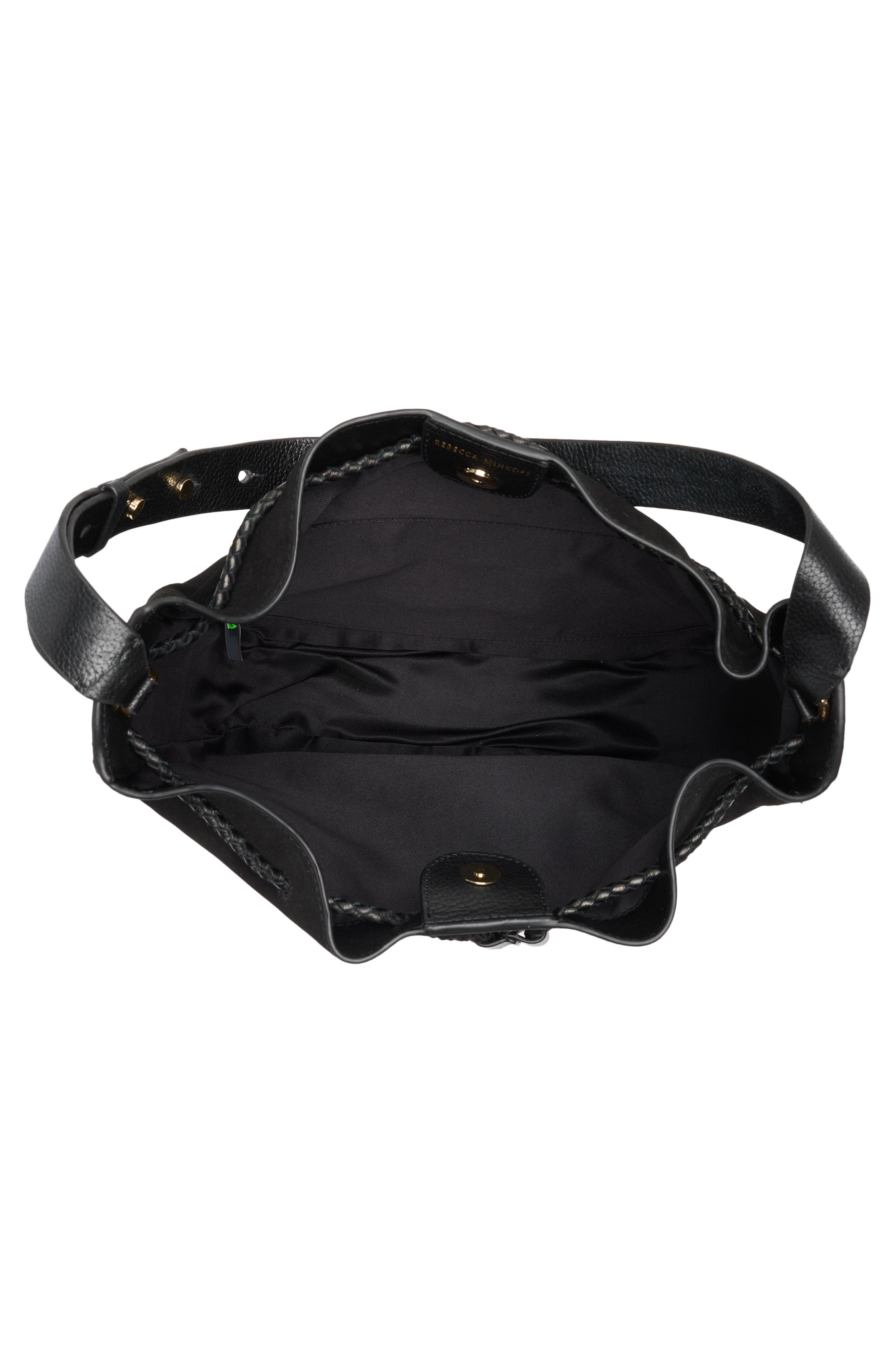 Rebecca Minkoff Lulu Suede Crossbody Bag, Alternate, color, Black