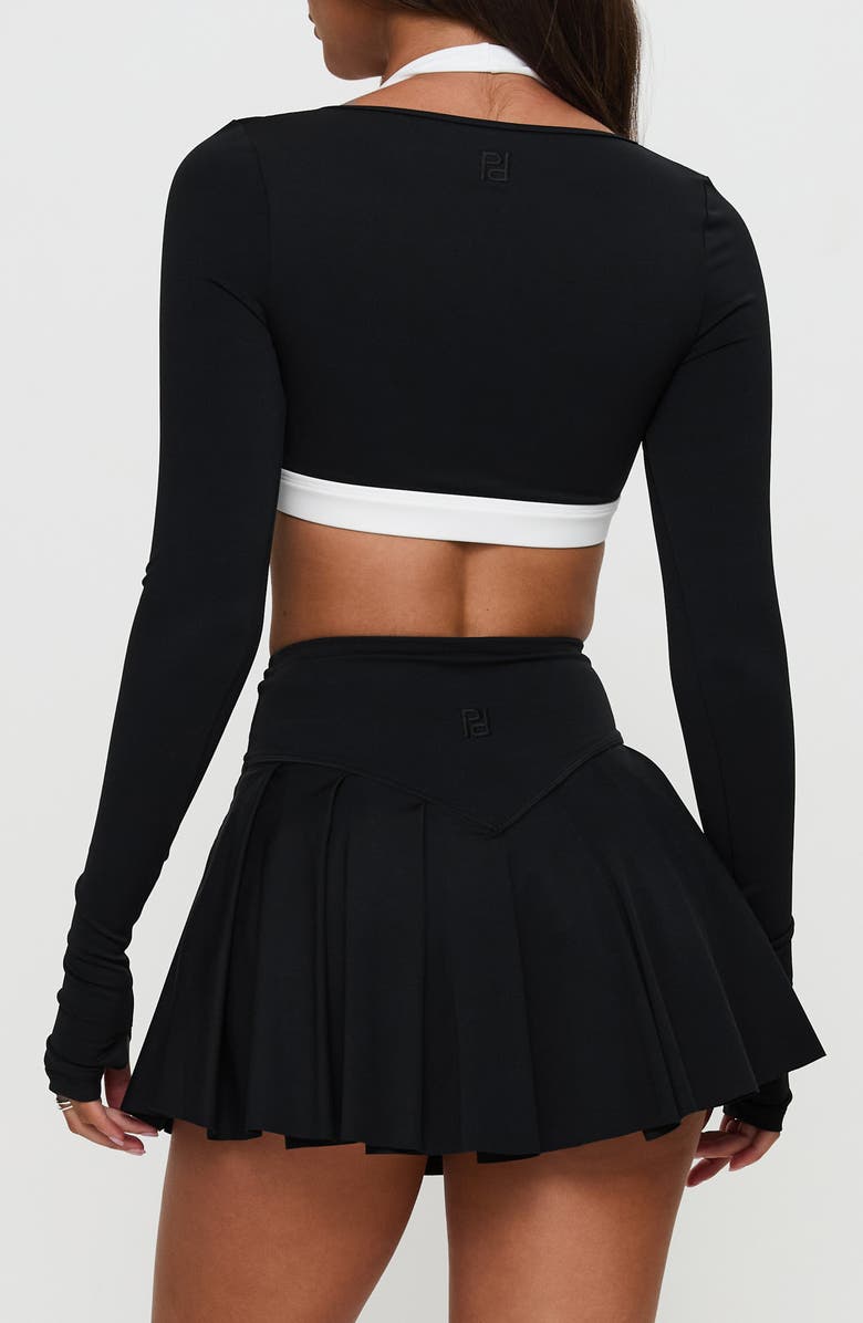 Princess Polly Vitality Layered Long Sleeve Crop Top, Alternate, color, Black
