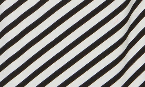 Renee C Stripe Knotted Cap Sleeve Shift Dress In Ivory/black