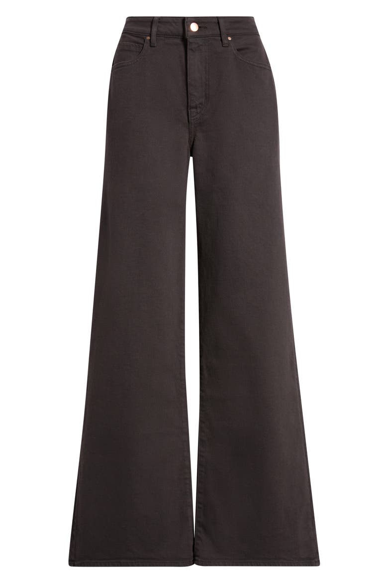 High Waist Wide Leg Jeans, Alternate, color, BROWN OVERDYE