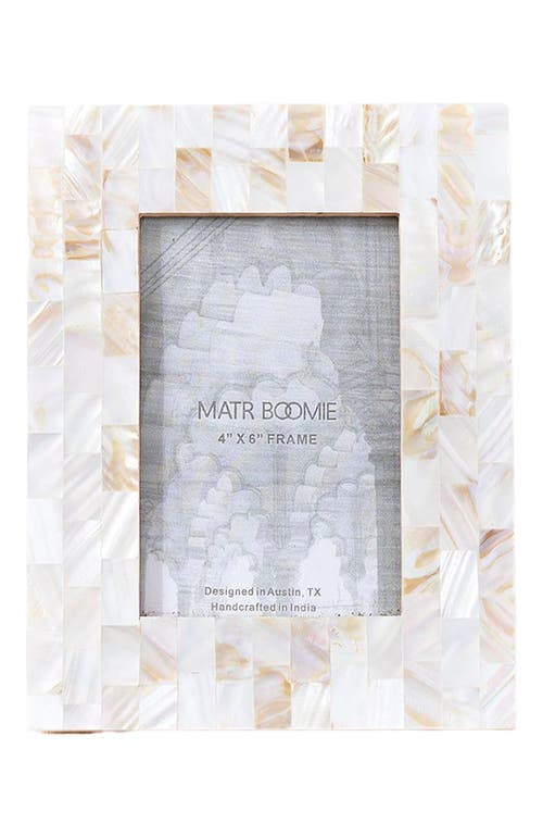 Matr Boomie Chitra Mother of Pearl Picture Frame- Hand Carved Fair Trade in White  product
