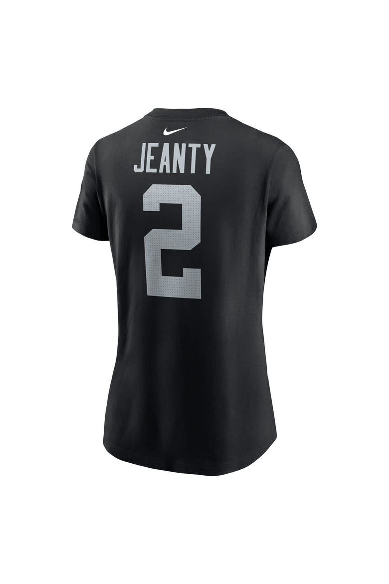 Women's Nike Ashton Jeanty Black Las Vegas Raiders 2025 NFL Draft First Round Pick Name & Number T-Shirt, Alternate, color, Black