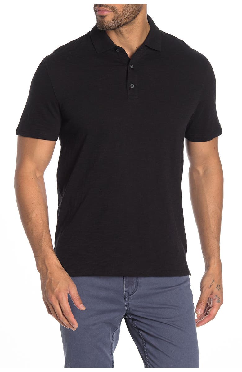 Vince Short Sleeve Slub Polo, Main, color, Black