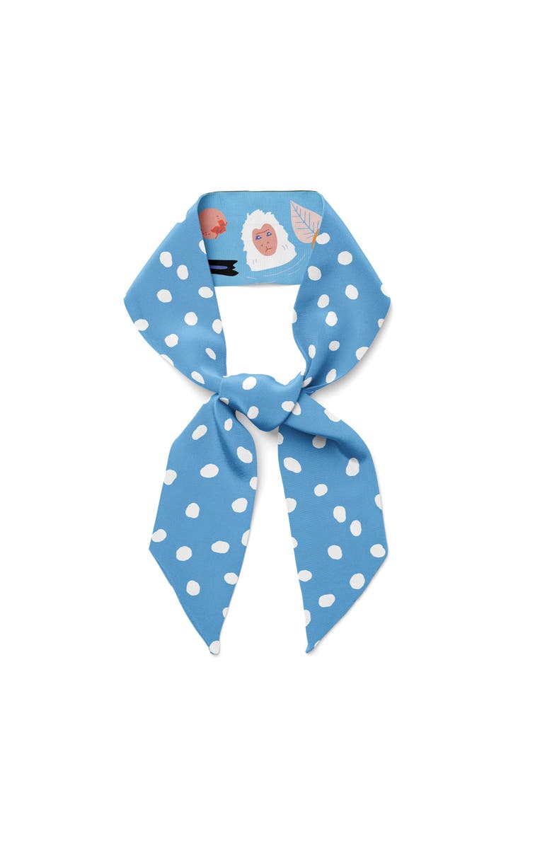 Centinelle Snow Monkey and Persimmons Twilly Ribbon Scarf, Alternate, color, Multicolor