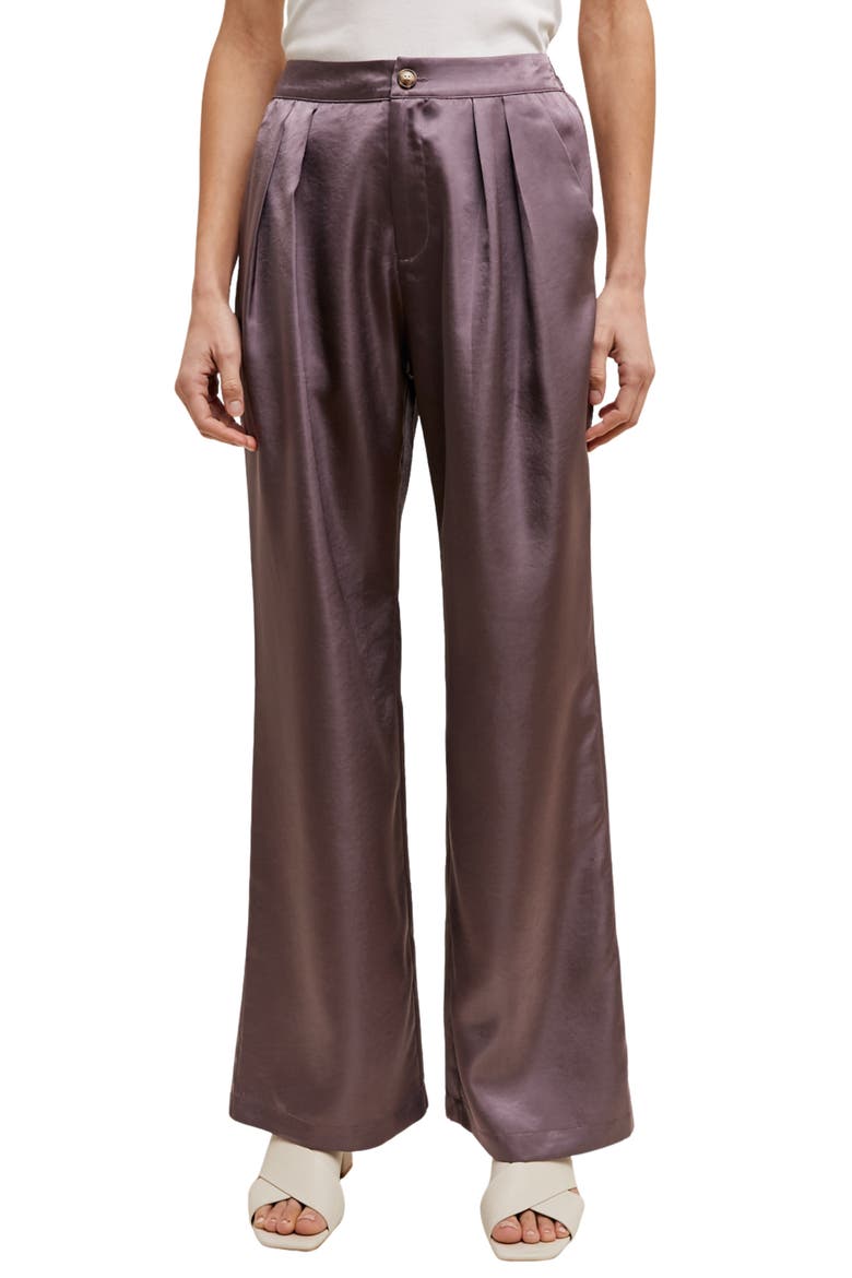Satin Wide Leg Pants, Main, color, MIDNIGHT