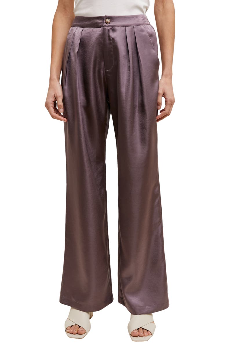 WISHLIST Satin Wide Leg Pants, Main, color, Midnight