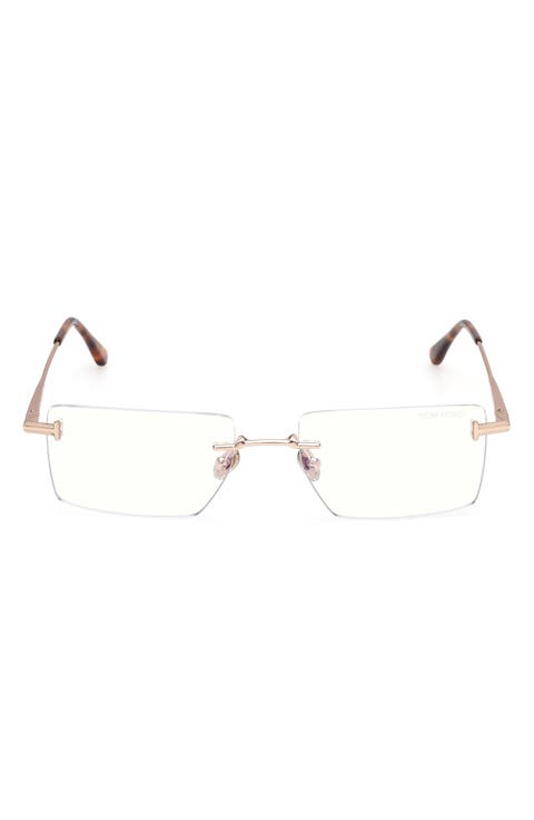 58mm Rectangular Blue Light Blocking Glasses