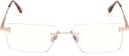 TOM FORD 58mm Rectangular Blue Light Blocking Glasses
