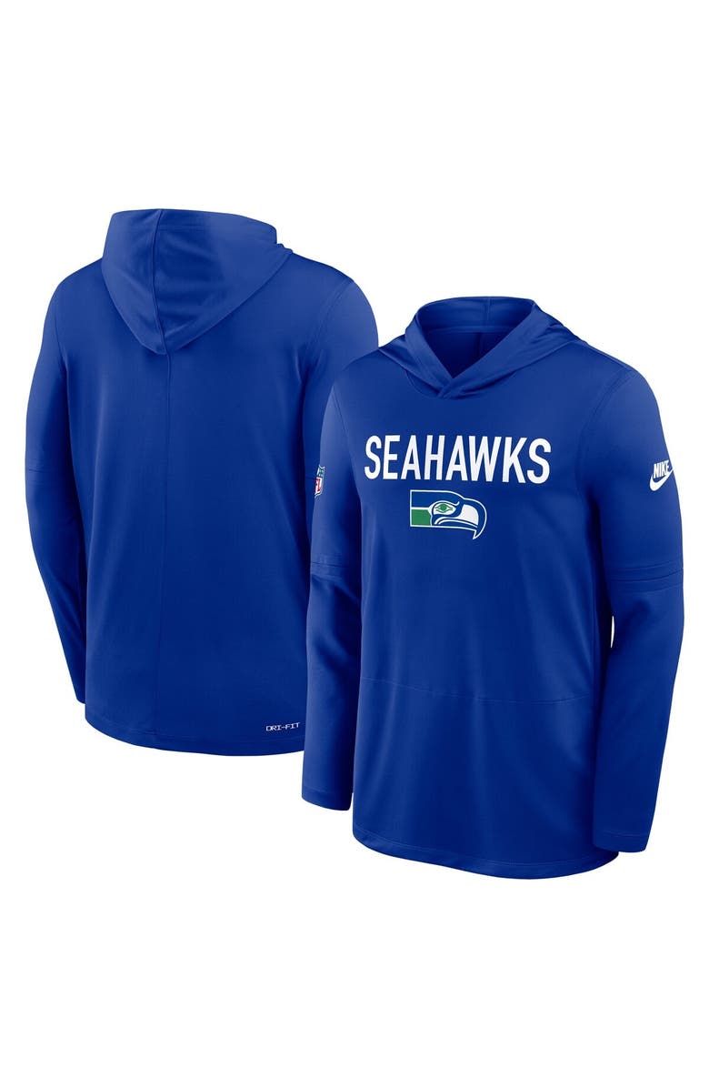 Nike Men's Nike Royal Seattle Seahawks Alt Pack Pass Accuracy Performance Long Sleeve Hoodie T-Shirt, Alternate, color, Royal