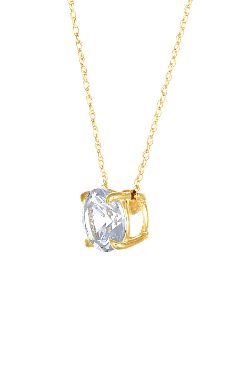 Frankie & Zoe 10K Yellow Gold Lab Grown White Sapphire Pendant Necklace, Alternate, color, Yellow Gold/ White Sapphire