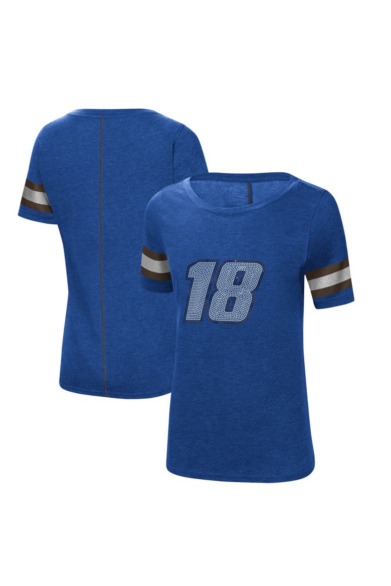 Women's G-III 4Her by Carl Banks Royal/Black Kyle Busch The Ace Scoop Neck T-Shirt, Main, color, Royal