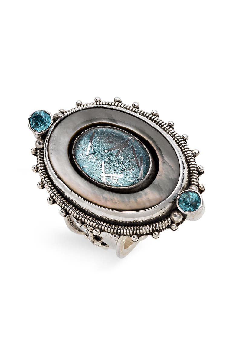'Atmosphere' Oval Ring, Main, color, BLUE