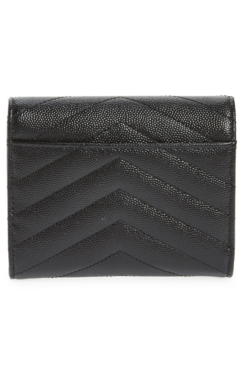 Saint Laurent Monogram Matelassé Leather Trifold Wallet, Alternate, color, 