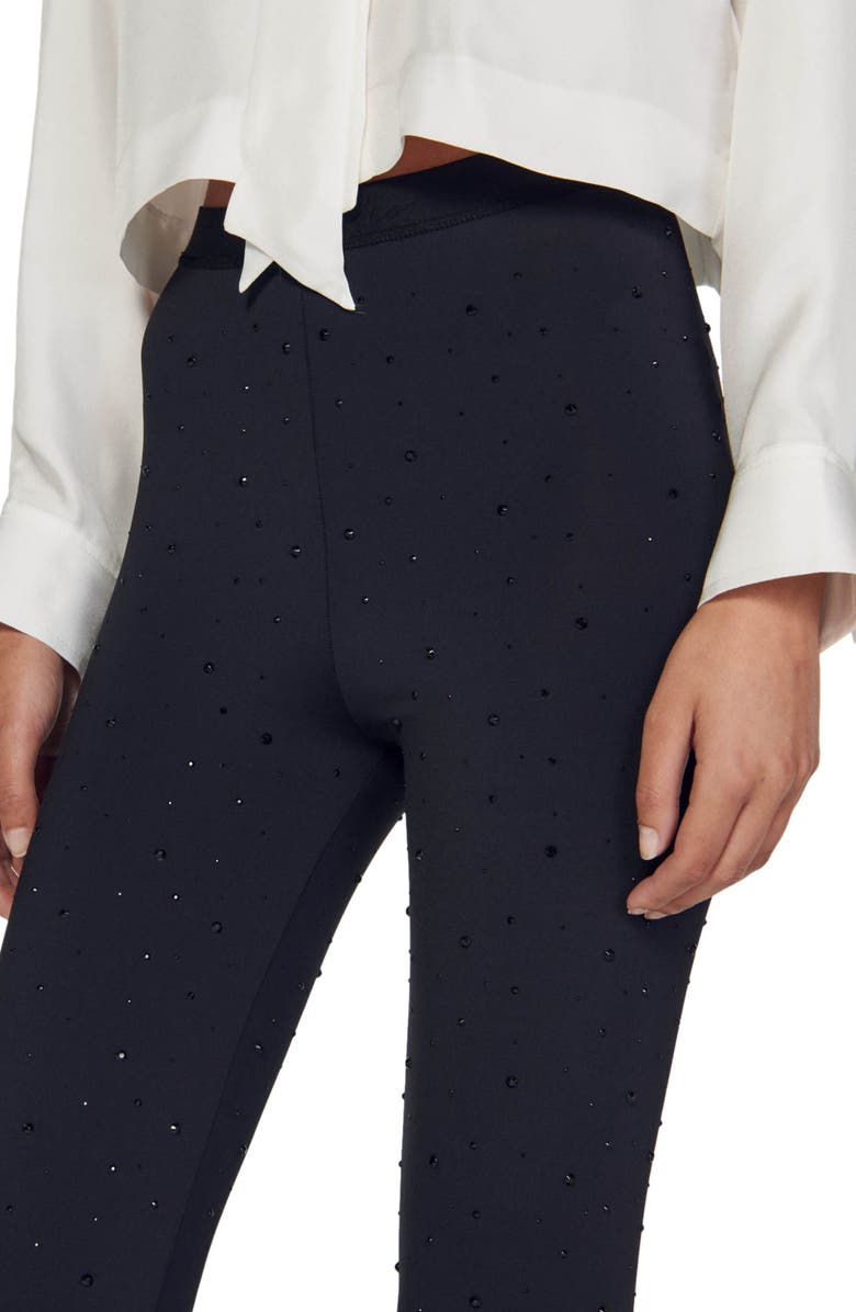 SANDRO Clotilde Rhinestone Ankle Pants, Alternate, color, 