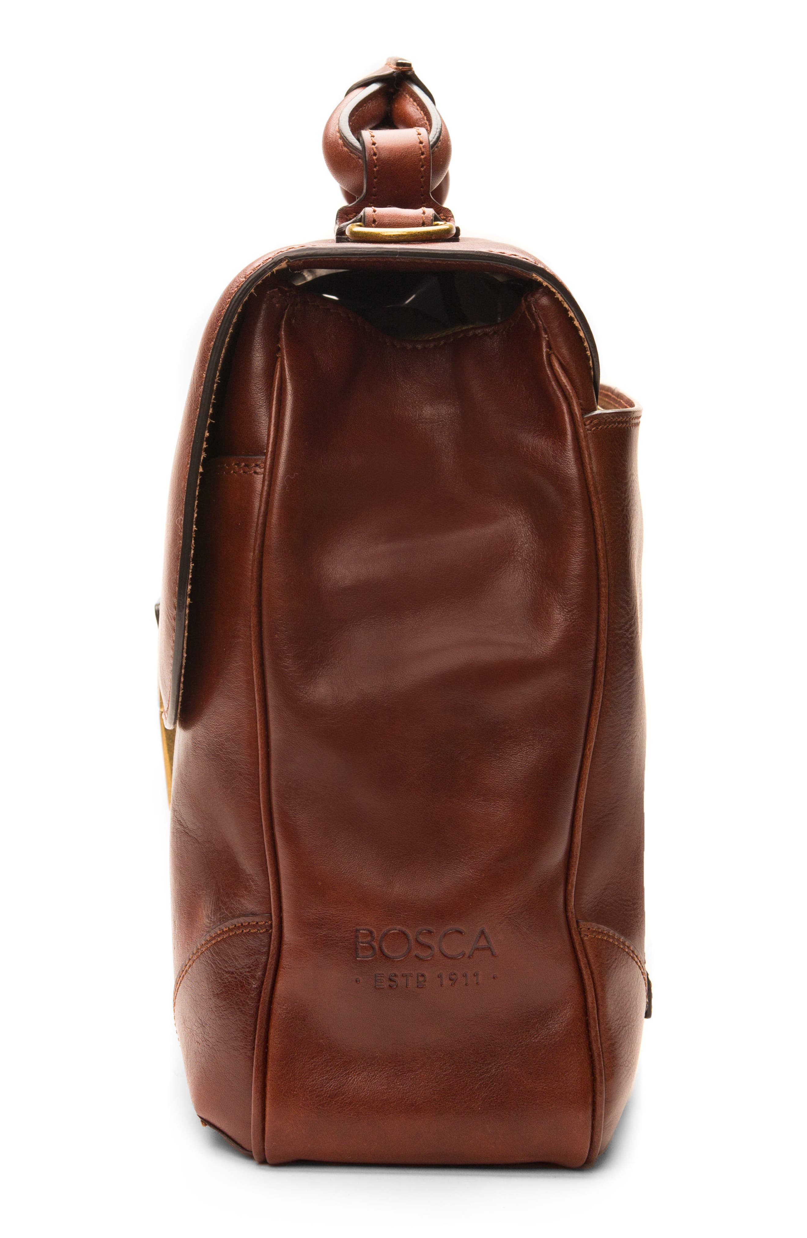 Bosca Leather Briefcase, Alternate, color, 