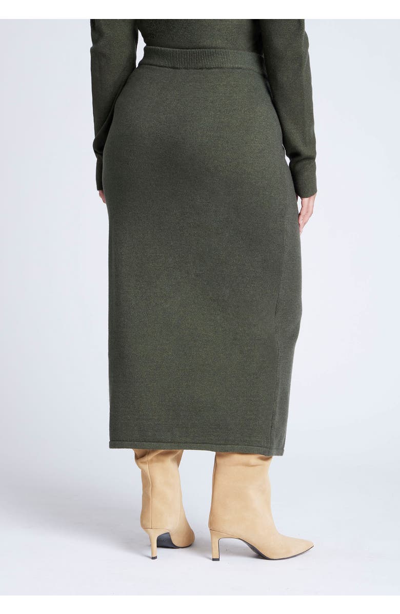 ELOQUII Sweater Column Skirt, Alternate, color, Green Jacket Heather