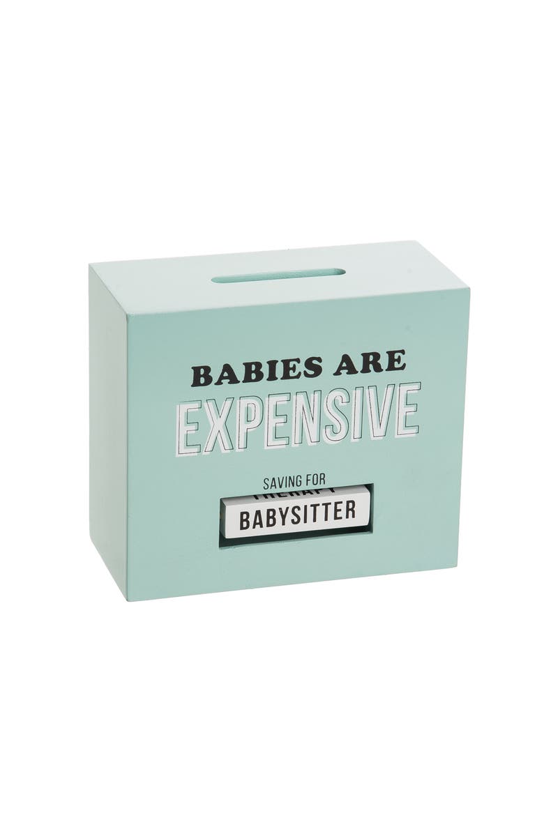 Totalee Gift Babies Are Expensive Rotating Bank Wood Green, Main, color, Blue